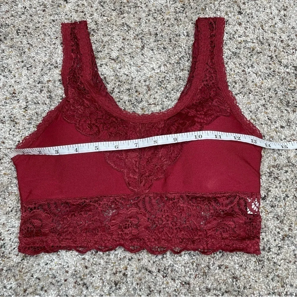 Altar’d State Intimates Burgundy Maroon Sheer Lace Bralette Small Medium